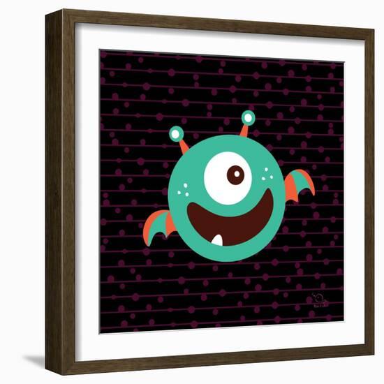 Bouncy-Blue Fish-Framed Art Print