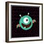 Bouncy-Blue Fish-Framed Art Print