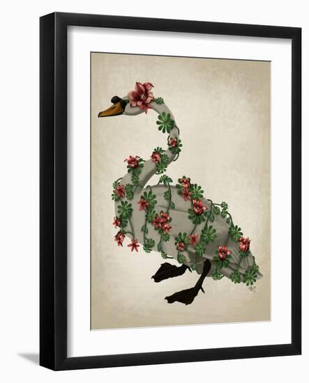 Bound Swan on cream-Fab Funky-Framed Art Print