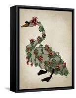 Bound Swan on cream-Fab Funky-Framed Stretched Canvas