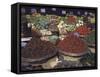 Bountiful Baskets Full of Brightly Colored Fruits and Vegetables at Rue Mouffetard Market-Alfred Eisenstaedt-Framed Stretched Canvas