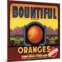 Bountiful Brand - Terra Bella, California - Citrus Crate Label-Lantern Press-Mounted Art Print
