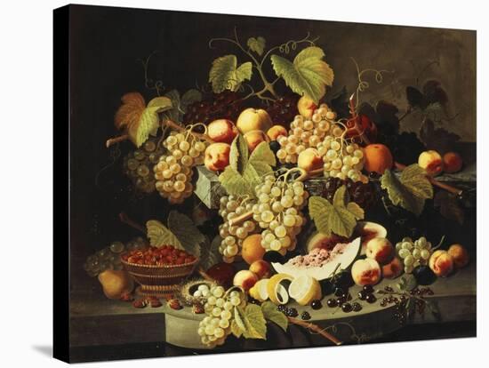 Bountiful Harvest-Severin Roesen-Stretched Canvas