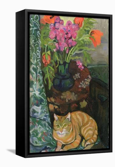 Bouquet and a Cat, 1919-Suzanne Valadon-Framed Stretched Canvas