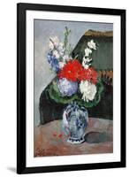 Bouquet au petit Delft-Paul Cezanne-Framed Giclee Print