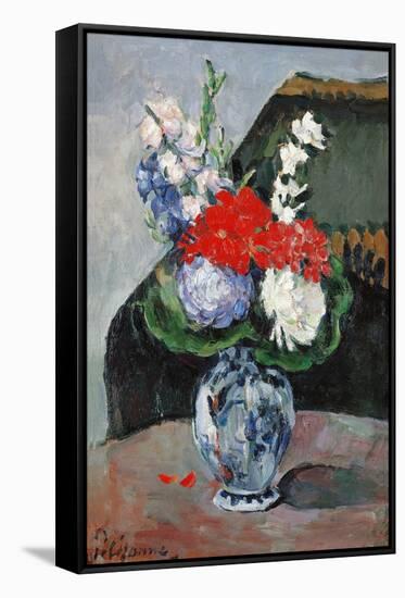 Bouquet au petit Delft-Paul Cezanne-Framed Stretched Canvas