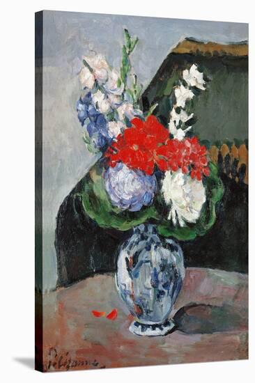 Bouquet au petit Delft-Paul Cezanne-Stretched Canvas