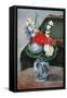 Bouquet au petit Delft-Paul Cezanne-Framed Stretched Canvas