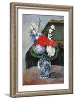 Bouquet au petit Delft-Paul Cezanne-Framed Giclee Print