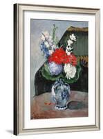 Bouquet au petit Delft-Paul Cezanne-Framed Giclee Print