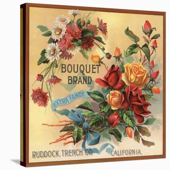 Bouquet Brand - California - Citrus Crate Label-Lantern Press-Stretched Canvas