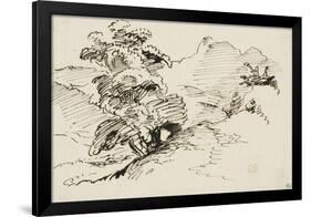 Bouquet d'arbres à flanc de montagne-Eugene Delacroix-Framed Giclee Print