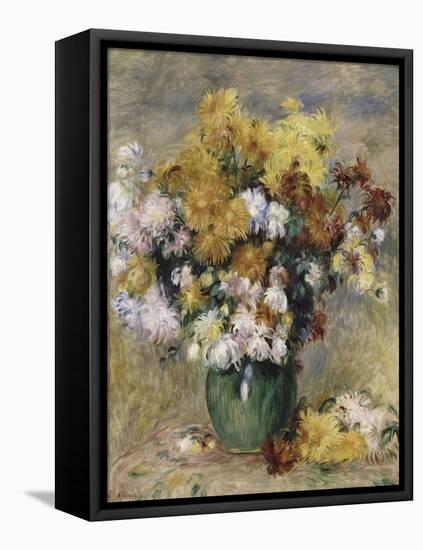 Bouquet de chrysanthèmes dans un vase-Pierre-Auguste Renoir-Framed Stretched Canvas
