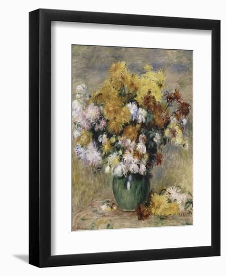 Bouquet de chrysanthèmes dans un vase-Pierre-Auguste Renoir-Framed Premium Giclee Print