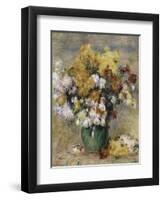 Bouquet de chrysanthèmes dans un vase-Pierre-Auguste Renoir-Framed Premium Giclee Print