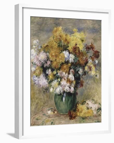 Bouquet de chrysanthèmes dans un vase-Pierre-Auguste Renoir-Framed Giclee Print