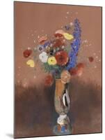 Bouquet de fleurs des champs dans un vase à long col-Odilon Redon-Mounted Giclee Print