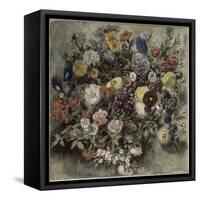Bouquet de fleurs-Eugene Delacroix-Framed Stretched Canvas