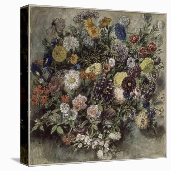 Bouquet de fleurs-Eugene Delacroix-Stretched Canvas