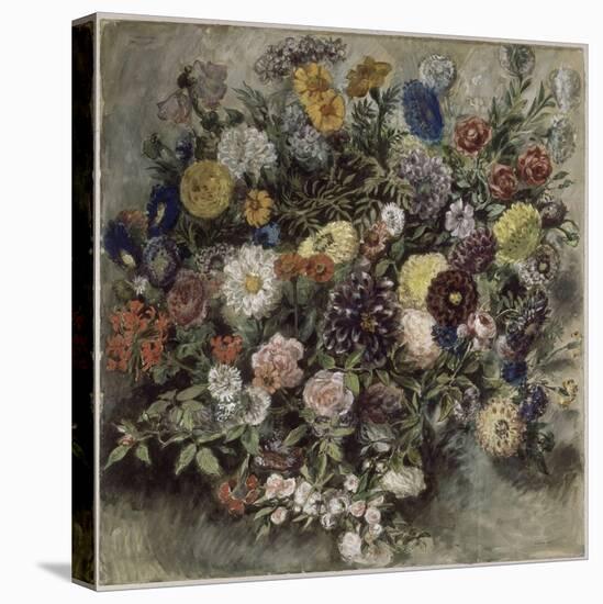 Bouquet de fleurs-Eugene Delacroix-Stretched Canvas