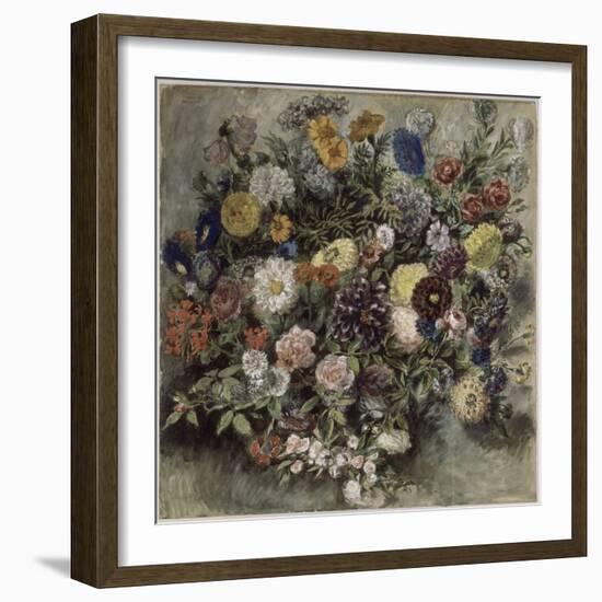 Bouquet de fleurs-Eugene Delacroix-Framed Giclee Print