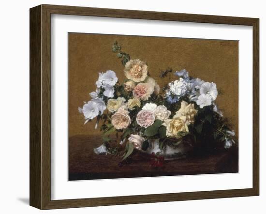 Bouquet de Roses et d'autres Fleurs, 1889-Henri Fantin-Latour-Framed Giclee Print