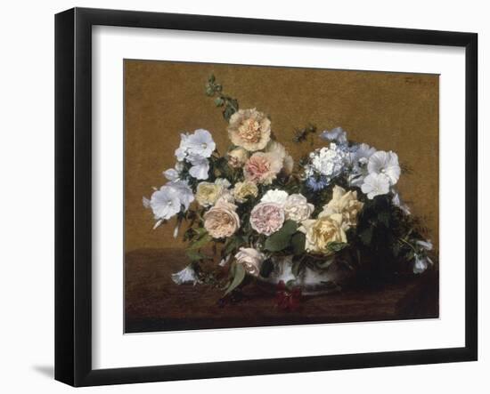 Bouquet de Roses et d'autres Fleurs, 1889-Henri Fantin-Latour-Framed Giclee Print