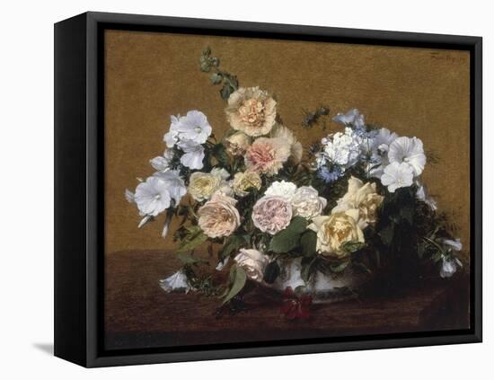 Bouquet de Roses et d'autres Fleurs, 1889-Henri Fantin-Latour-Framed Stretched Canvas
