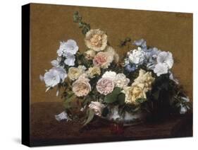 Bouquet de Roses et d'autres Fleurs, 1889-Henri Fantin-Latour-Stretched Canvas