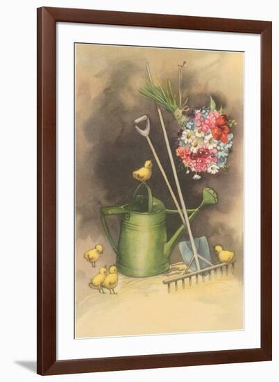 Bouquet Drying with Garden Implements-null-Framed Art Print