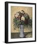 Bouquet in a Blue Vase-Paul Cézanne-Framed Giclee Print