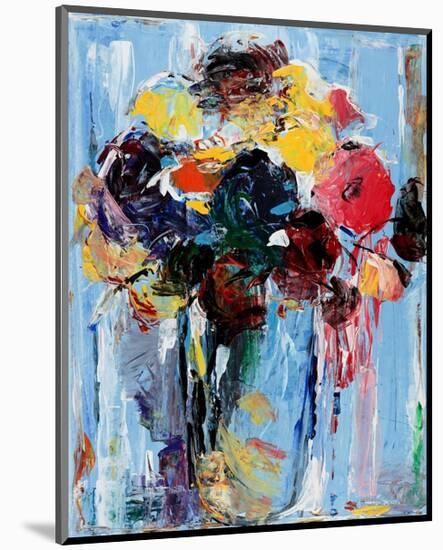 Bouquet in Blue-Hooshang Khorasani-Mounted Art Print