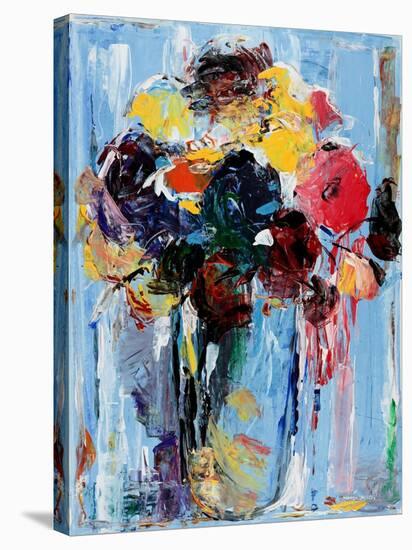 Bouquet in Blue-Hooshang Khorasani-Stretched Canvas