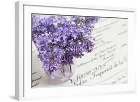 Bouquet, Lilac, Flowers, Purple, Violet, Vase, Spring-Andrea Haase-Framed Photographic Print