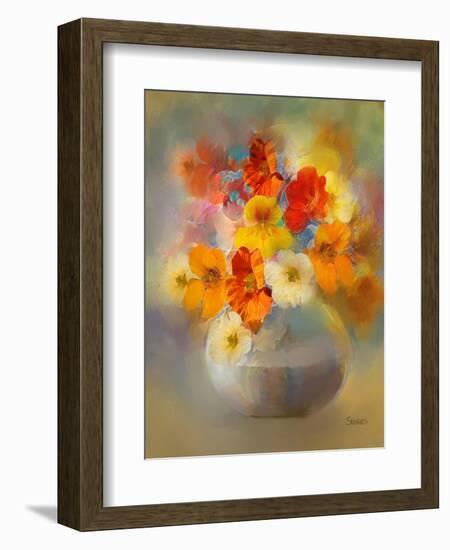 Bouquet Nasturtiums-Skarlett-Framed Giclee Print