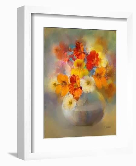 Bouquet Nasturtiums-Skarlett-Framed Giclee Print
