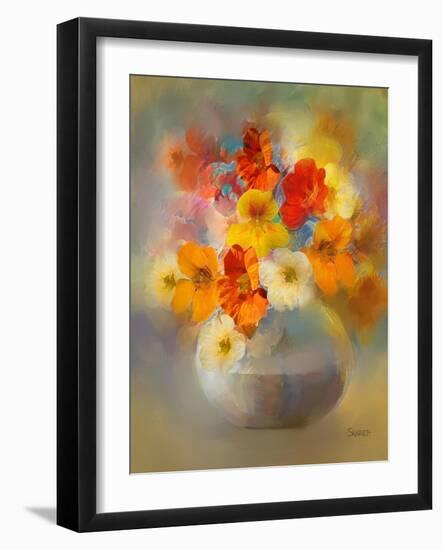 Bouquet Nasturtiums-Skarlett-Framed Giclee Print