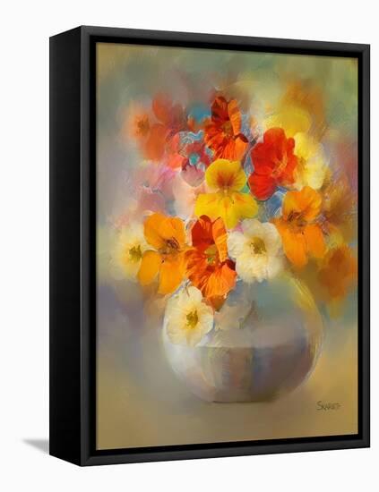 Bouquet Nasturtiums-Skarlett-Framed Stretched Canvas