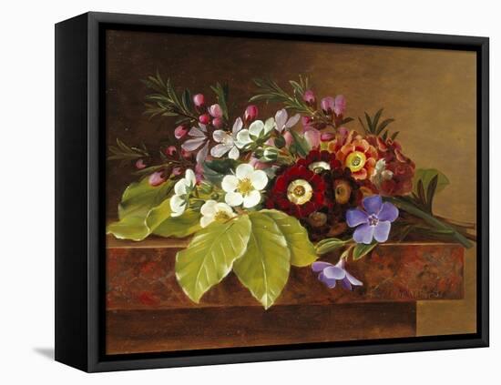 Bouquet of Apple and Cherry Blossoms, and Primula-Johan Laurentz Jensen-Framed Stretched Canvas