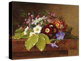 Bouquet of Apple and Cherry Blossoms, and Primula-Johan Laurentz Jensen-Stretched Canvas