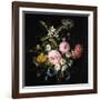 Bouquet of Chamomile, Roses, Orange Blossom and Carnations Tied with a Blue Ribbon-Jean-Baptiste Monnoyer-Framed Giclee Print