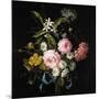 Bouquet of Chamomile, Roses, Orange Blossom and Carnations Tied with a Blue Ribbon-Jean-Baptiste Monnoyer-Mounted Giclee Print