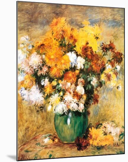 Bouquet of Chrysanthemums-Pierre-Auguste Renoir-Mounted Art Print