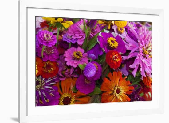 Bouquet of Colorful at a Farmers' Market, Savannah, Georgia, USA-Joanne Wells-Framed Photographic Print