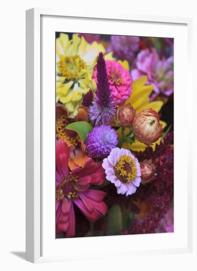 Bouquet of Colorful Flowers at a Farmers' Market, Savannah, Georgia, USA-Joanne Wells-Framed Photographic Print