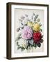 Bouquet of Dahlias and Roses-Camille de Chantereine-Framed Giclee Print