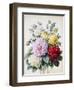 Bouquet of Dahlias and Roses-Camille de Chantereine-Framed Giclee Print