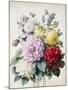 Bouquet of Dahlias and Roses-Camille de Chantereine-Mounted Giclee Print