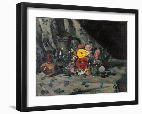 Bouquet of Dahlias-Paul Cézanne-Framed Giclee Print