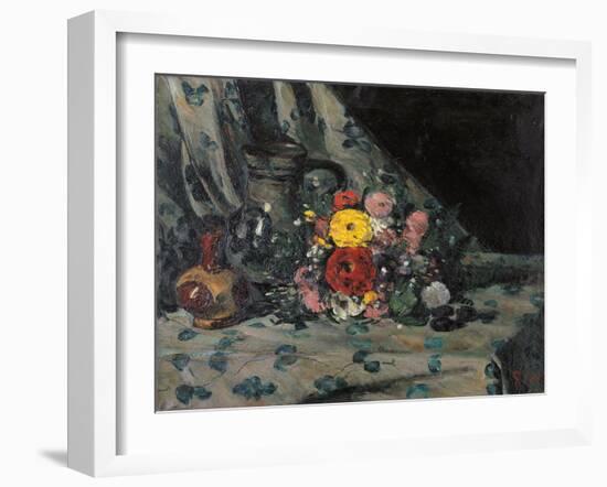 Bouquet of Dahlias-Paul Cézanne-Framed Giclee Print